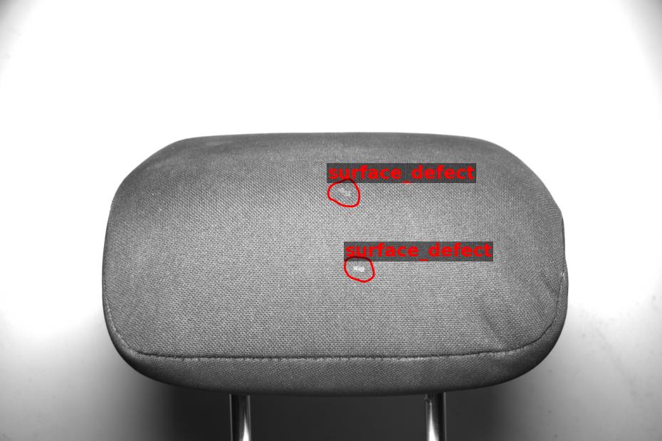 Visual defect inspection on automobile headrest